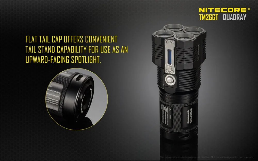 NITECORE TM26GT 4* CREE XP-L HI V3 светодиодный фонарь 3500 люмен светодиодный фонарь с дистентным лучом с 4 батареями 18650