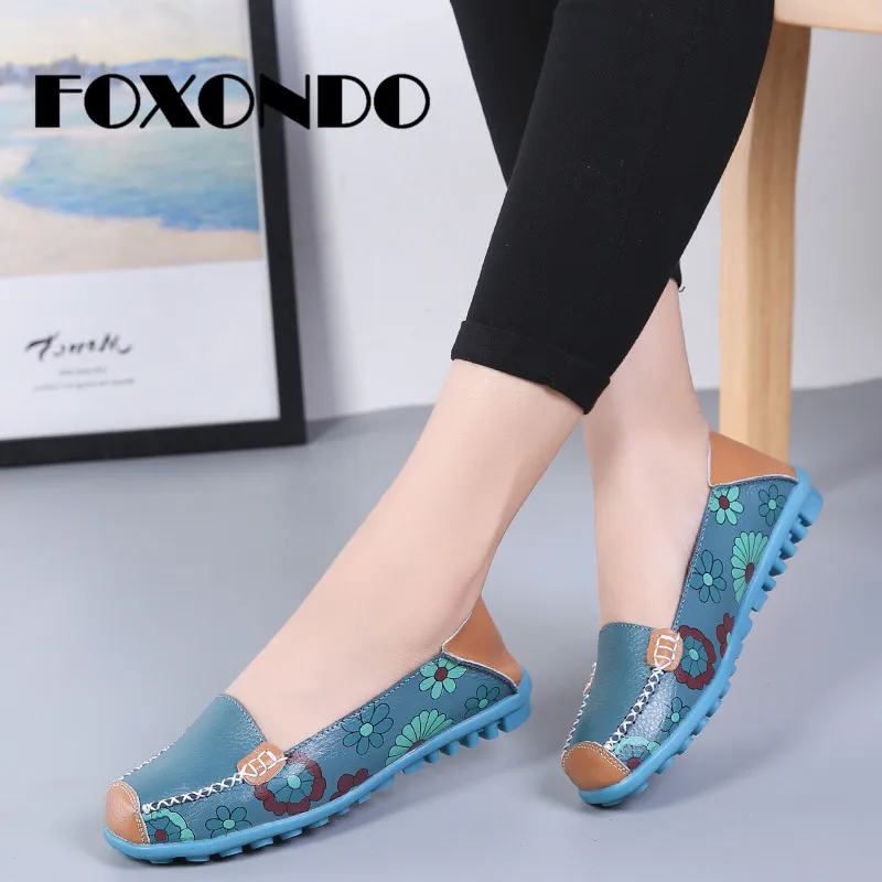 FOXONDO/Новинка 2019 года сезон весна Модные женские Балетки с круглым носком без
