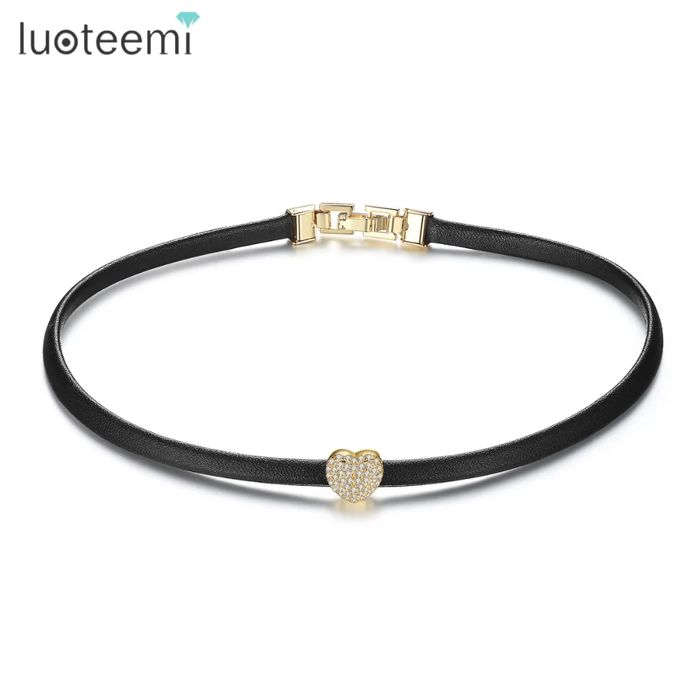 LUOTEEMI новый дизайн Цирконий Micro Pave комплект с рисунком сердца и колье для женщин в