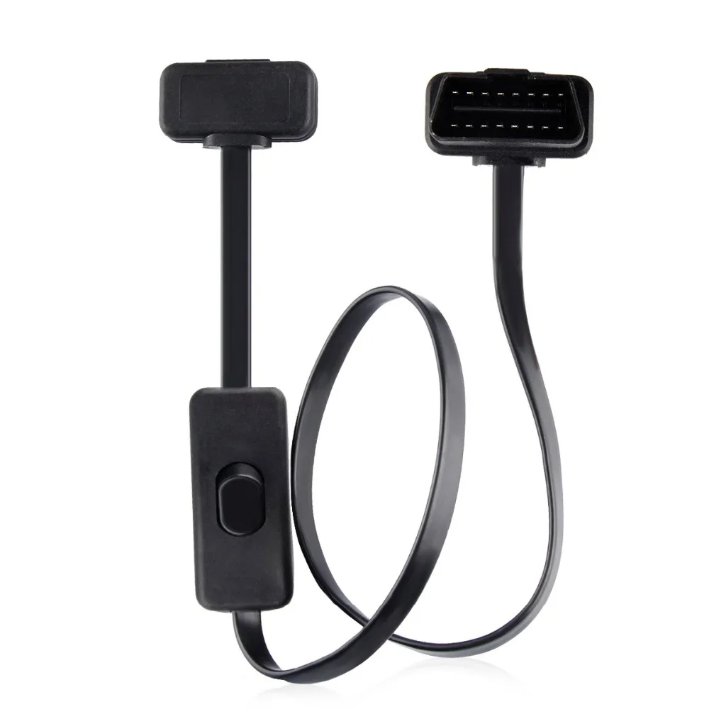 30 см OBD2 удлинитель с переключателем 16Pin штыревой разъем Женский OBD II для