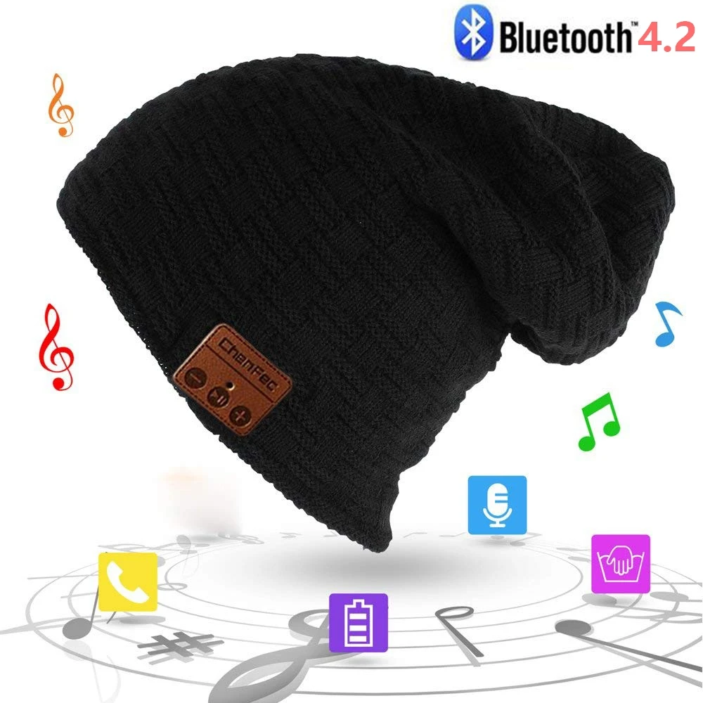 Лучший рождественский подарок, модная Беспроводная Bluetooth музыкальная шапка, Bluetooth наушники, гарнитура, динамик, микрофон, Спортивные Вязаные шапки