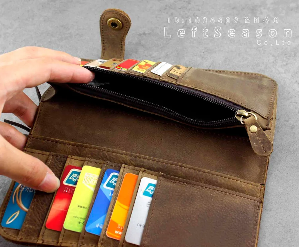 Мужской велосипедный Длинный кошелек двойного сложения с плетеной цепочкой|long