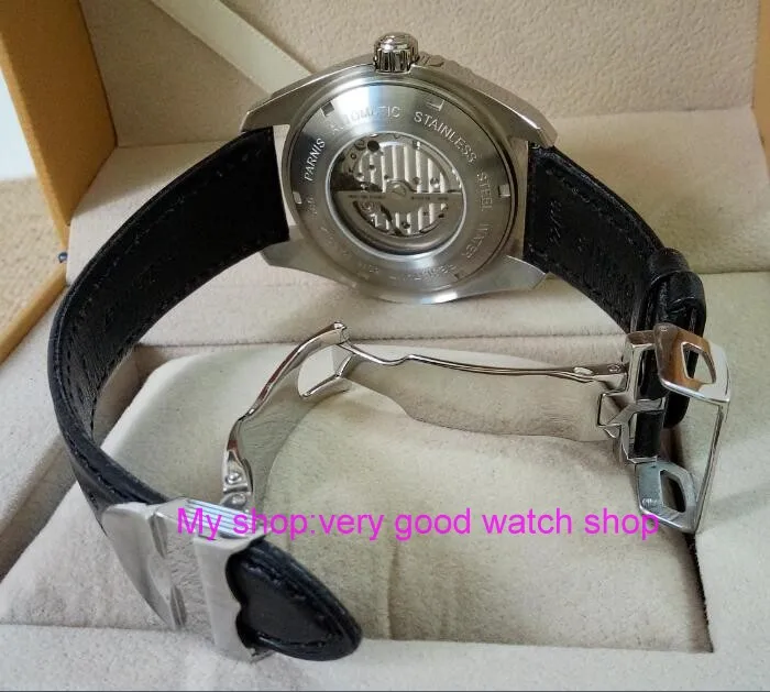 Мужские часы с сапфировым стеклом PARNIS японские автоподзаводом и механическим