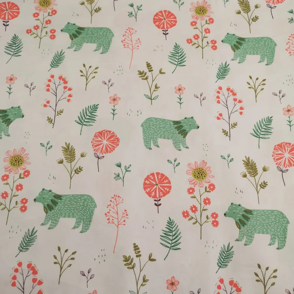 Syunss Diy Лоскутная Ткань для квилтинга детские кроватки подушки платье Шитье Tissus животный лес печатных саржа хлопчатобумажная ткань Tecido