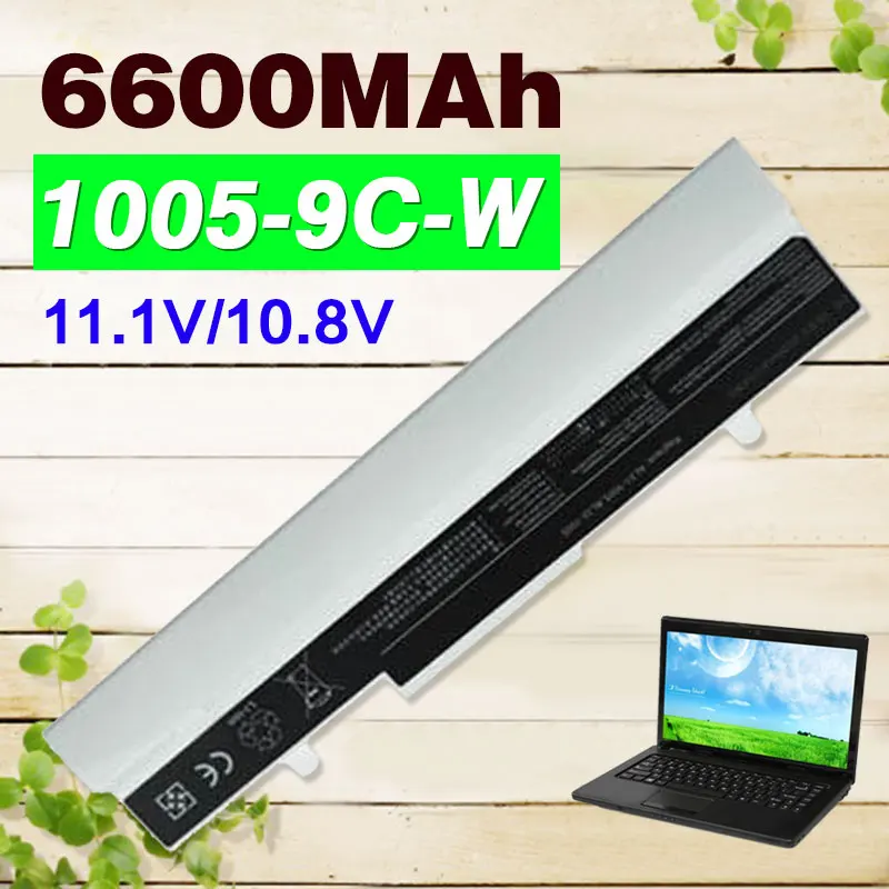 Белый 9 ячеек 6600 мАч аккумулятор для ноутбука asus 1001PX EEE PC 1005 P 1005HA AL31-1005 AL32-1005 ML32-1005 |