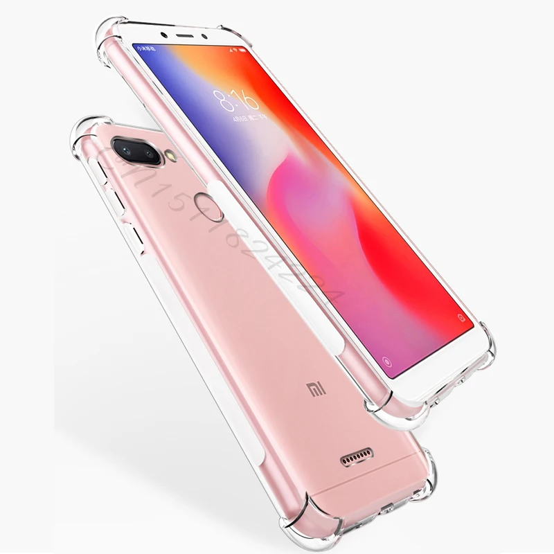 Прозрачный чехол для Xiaomi Redmi 6 Pro 6A с воздушной подушкой противоударный из ТПУ