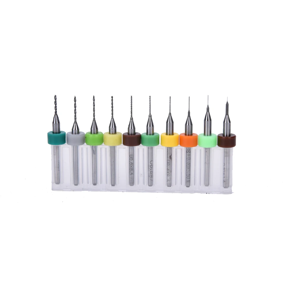 

JETTING 10pcs board PCB drill 0.1-1mm Carbide Coated CNC Engraving mini twist drill bit set Carpenter Woodworking drill set bit