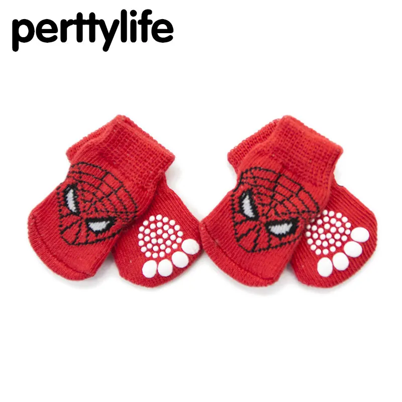 PERTYLIFE красный принт Человек паук мультфильм милые носки для щенков теплый анти