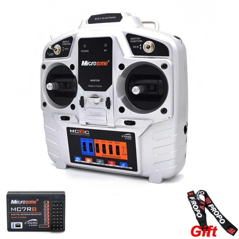 

MicroZone MC6C Model Aircraft Remote Control With 2.4G Receiver For SU27 Fixed Wing Aircraft Through The 4 Axis KT Board Machine