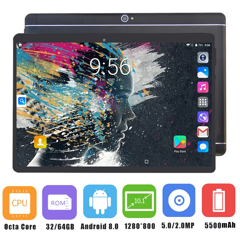 Новинка, 10 дюймов, 3G, 4G, LTE, планшетный ПК, четыре ядра, 1280x800, ips HD, 8,0 МП, wifi, 4 Гб ram, 64 ГБ rom, Android 10,1, A-GPS, телефон, планшеты,+ подарок