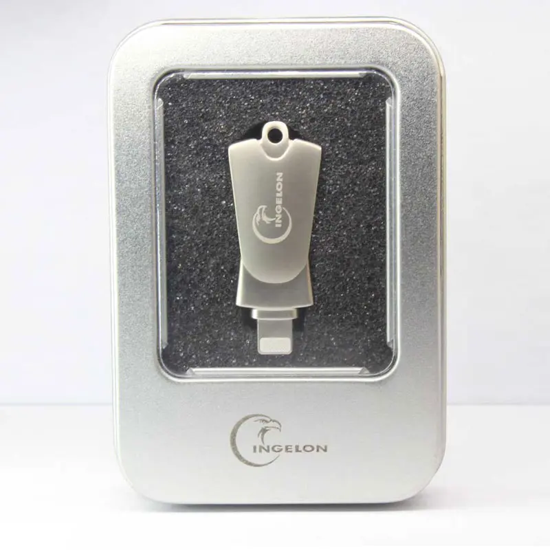 R005-plus-steel case Ingelon Металлический Micro SD кард-ридер с слот для карт памяти 2in1 освещение поворотный кардридер usb для iPhone X/8/7/7 Plus/6 Plus/6s/5/SE/ipad - Цвет: R005-plus-steel case