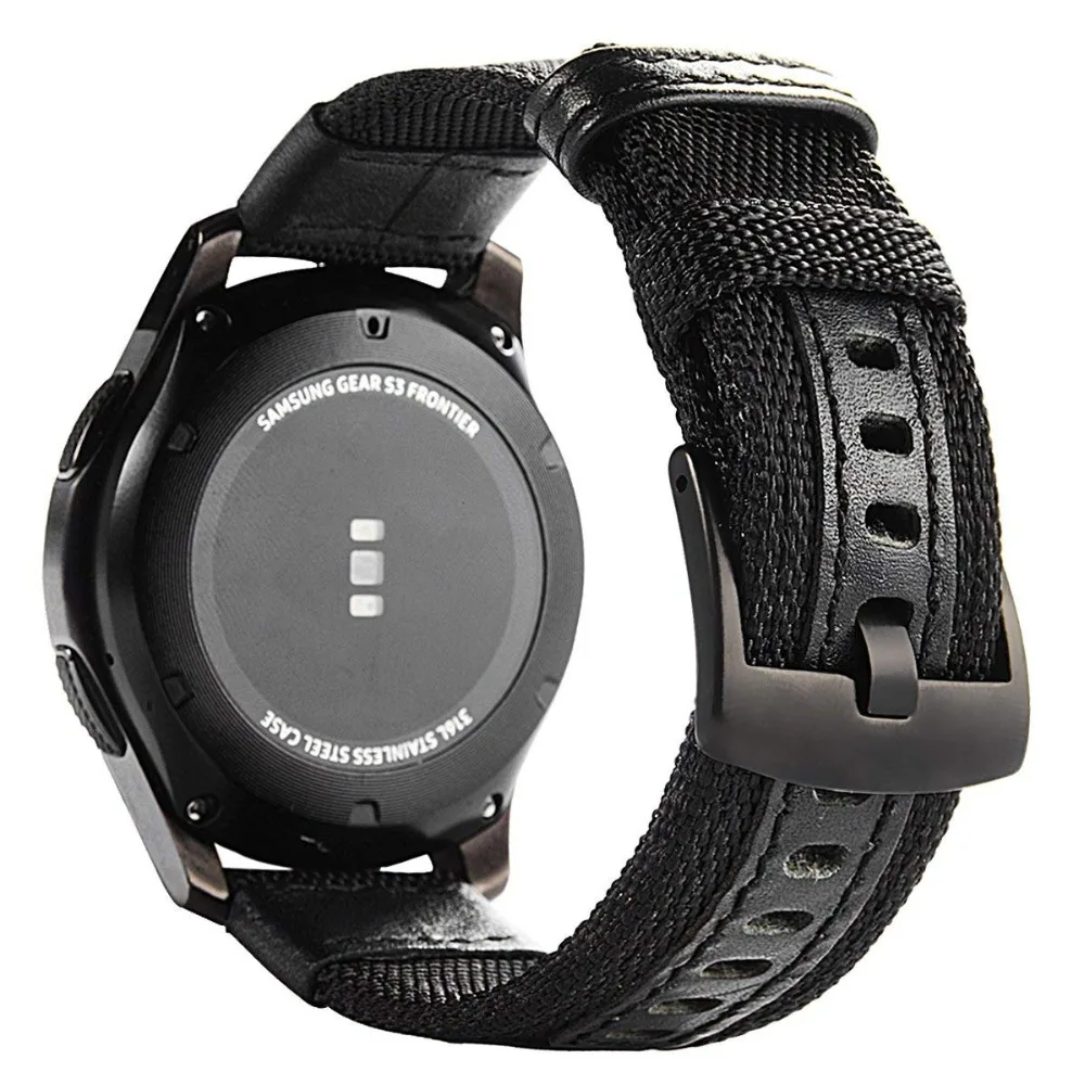 Для samsung gear S3 Frontier/классические часы нейлоновый тканевый ремешок 22 мм универсальный ремешок быстросъемный Пружинные Сменные булавки ремни