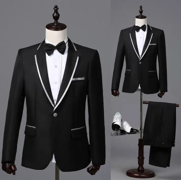 Blazer men formal dress latest coat pant designs suit men costume homme terno trouser marriage wedding suits for men's black