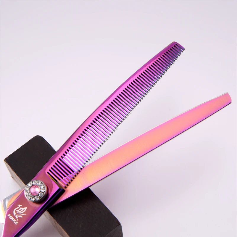 Fenice-Tijeras de peluquer&iacute;a para mascotas JP440c, instrumento profesional para el aseo canino, m&aacute;s finas y curvadas, p&eacute;rdida de pelo del 25%, 7 pulgadas, alta calidad-2