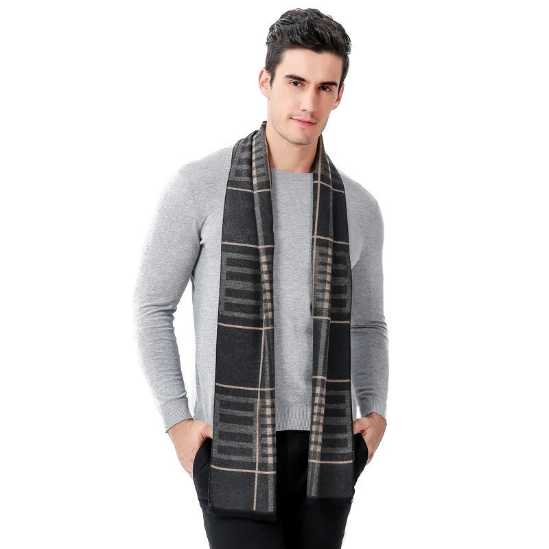 FS роскошный шерстяной пашмины шарф для мужчин зимний кашемировый теплый Cachecol