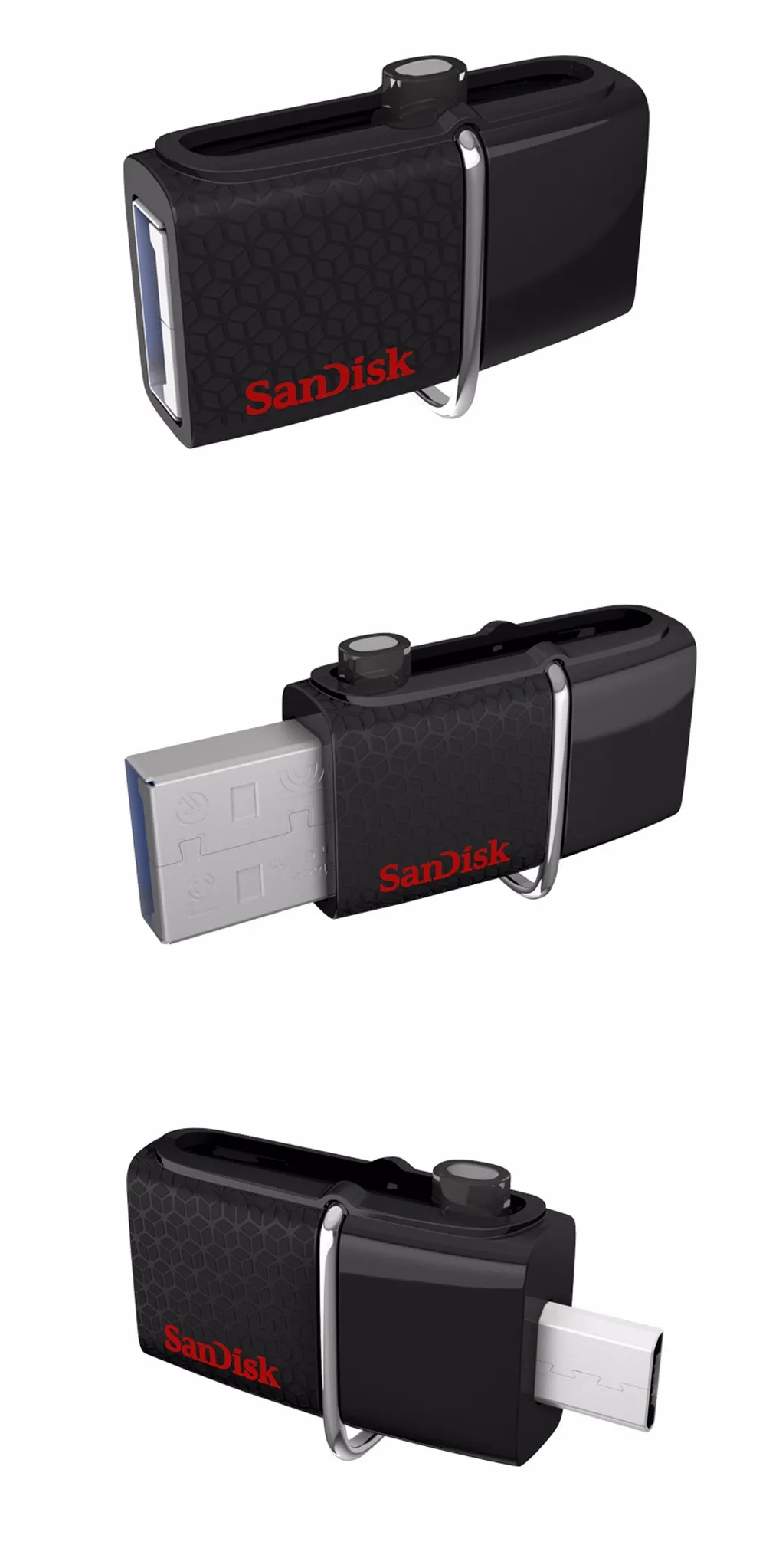 USB флеш-накопитель SanDisk 3,0, 128 ГБ, 64 ГБ, 32 ГБ, 16 ГБ, 8 ГБ, флешка, USB флешка, 3,0, флеш-накопитель, U диск с адаптером MicroUSB TypeC