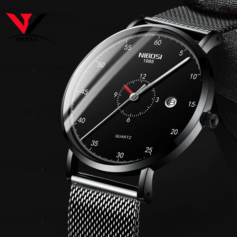 Часы Montre Homme NIBOSI мужские и женские роскошные брендовые кварцевые наручные