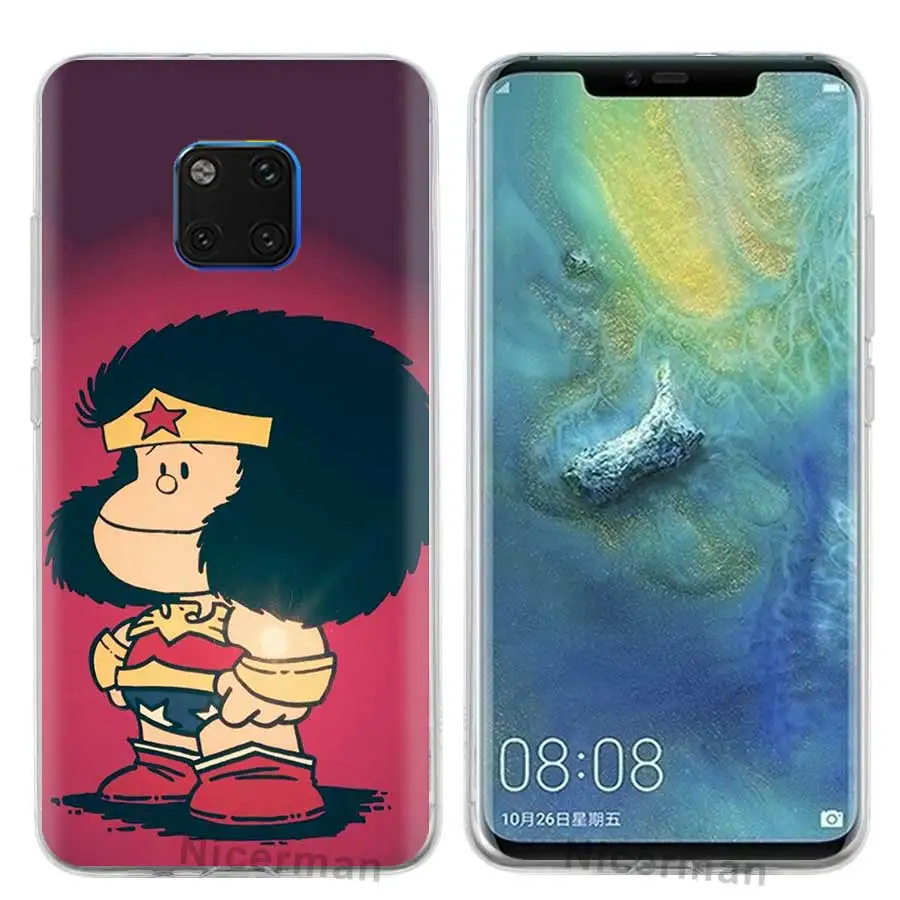 Силиконовый чехол из ТПУ для huawei mate 30 5G 10 20 Lite P30 P20 Pro Чехол Mafalda мультяшный мягкий прозрачный чехол