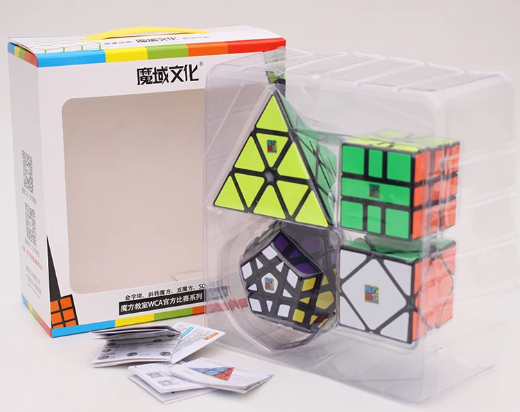 Moyu Yuhu Meilong Комплект 4 шт./компл. подарочный набор Magic Cube: Mofangjiaoshi 4 шт. Скорость Головоломка Развивающие игрушки для детей, профессиональные игры