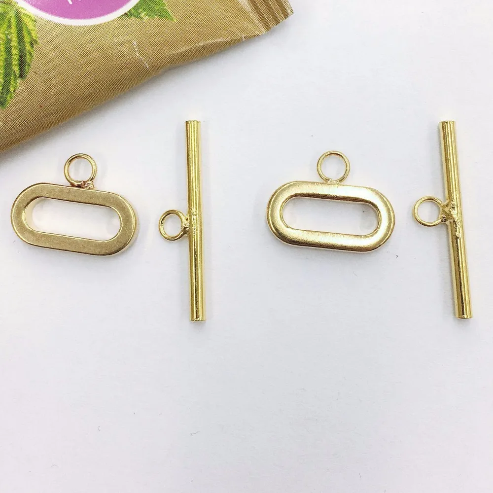 50 комплектов золотой овальный простой OT Пряжка DIY Ювелирные изделия хвост Пряжка гладкое ожерелье дикая Пряжка OT браслет ожерелье кнопка