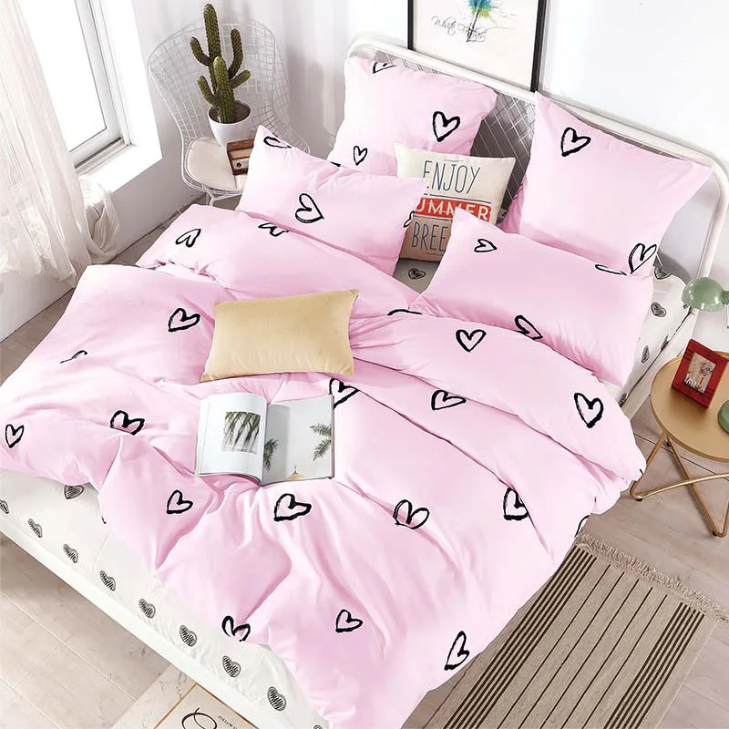 T1004 Alanna Printed Solid bedding sets Home Bedding Set 4-7pcs High Quality Lovely Pattern with Star tree flower - Цвет: T1004