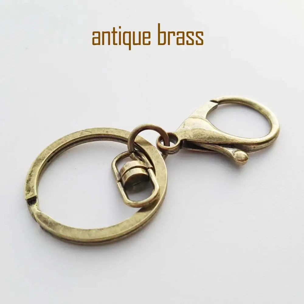 antique brass DIY брелок для ключей от автомобиля, застежка-карабин, уплотнительное кольцо, кожаная сумочка, кошелек, Ювелирная подвеска, подходит для пряжки, триггер, оснастка, крюк - Цвет: antique brass