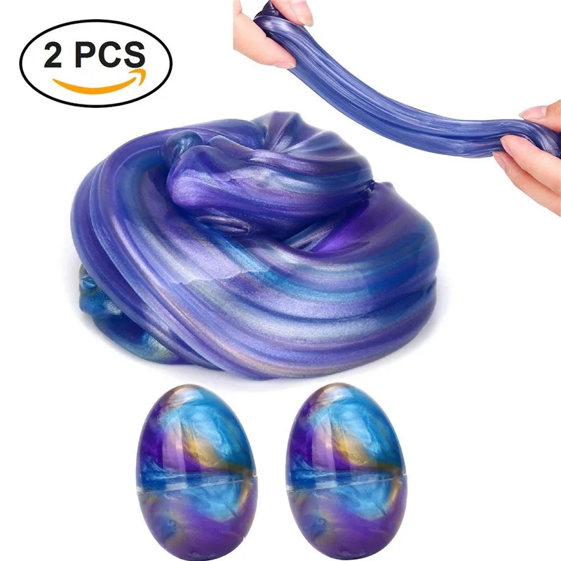 2018 Galaxy Fluffy Slime Ariel gxr 2 Упаковка мягкие яйца слизи нетоксичные красочные грязи