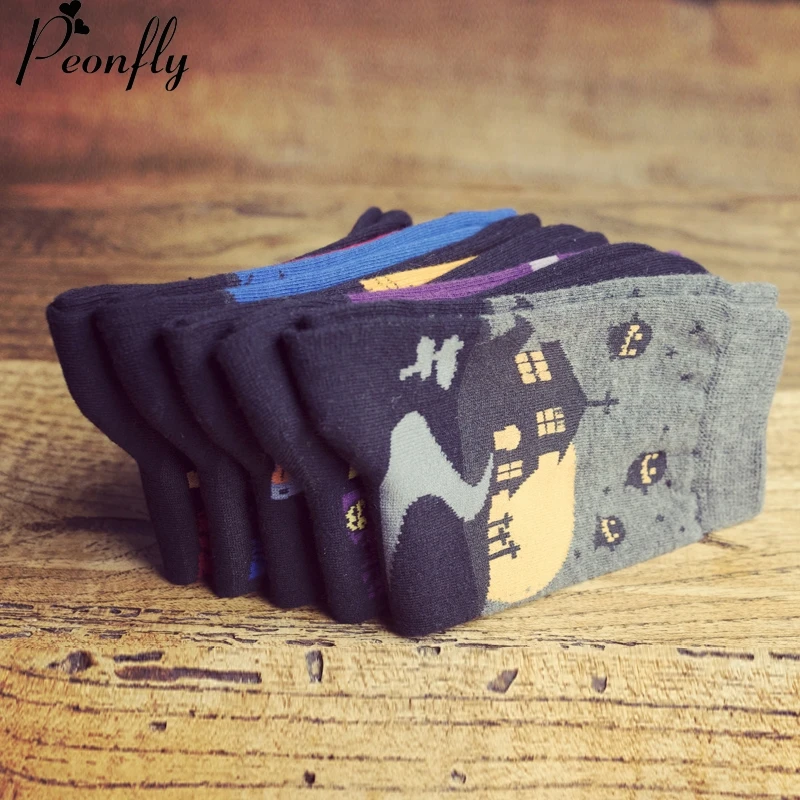 Хэллоуин мультфильм рисунок принт женские носки для девушек милые Термальность