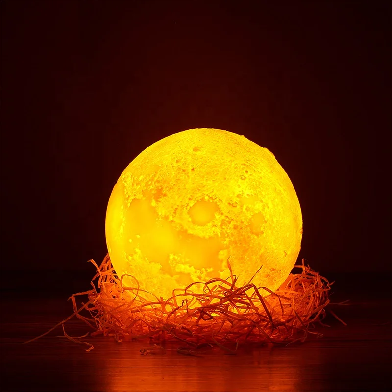 3D принт луна лампа красочные изменения сенсорный USB светодиодный ночник домашний