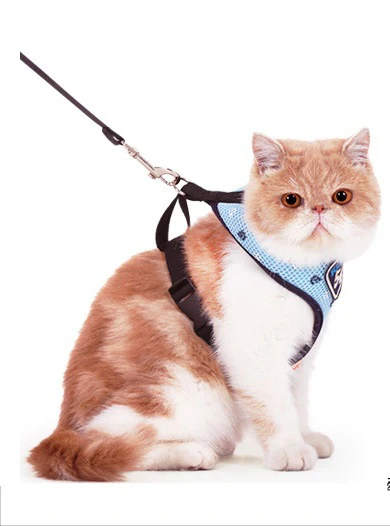 Cat Harness And Leash Set Nylon Mesh Kitten Puppy Dogs Vest Leads Pet Clothes For Small Yorkies Pug | Дом и сад