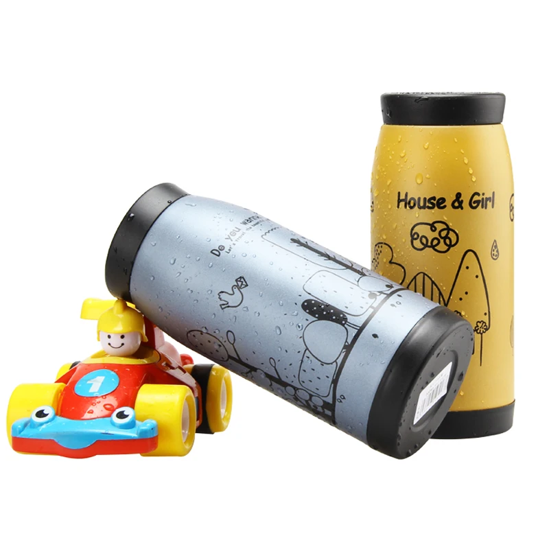 Милая детская чашка для молока из нержавеющей стали Вакуумная бутылка с узором 250
