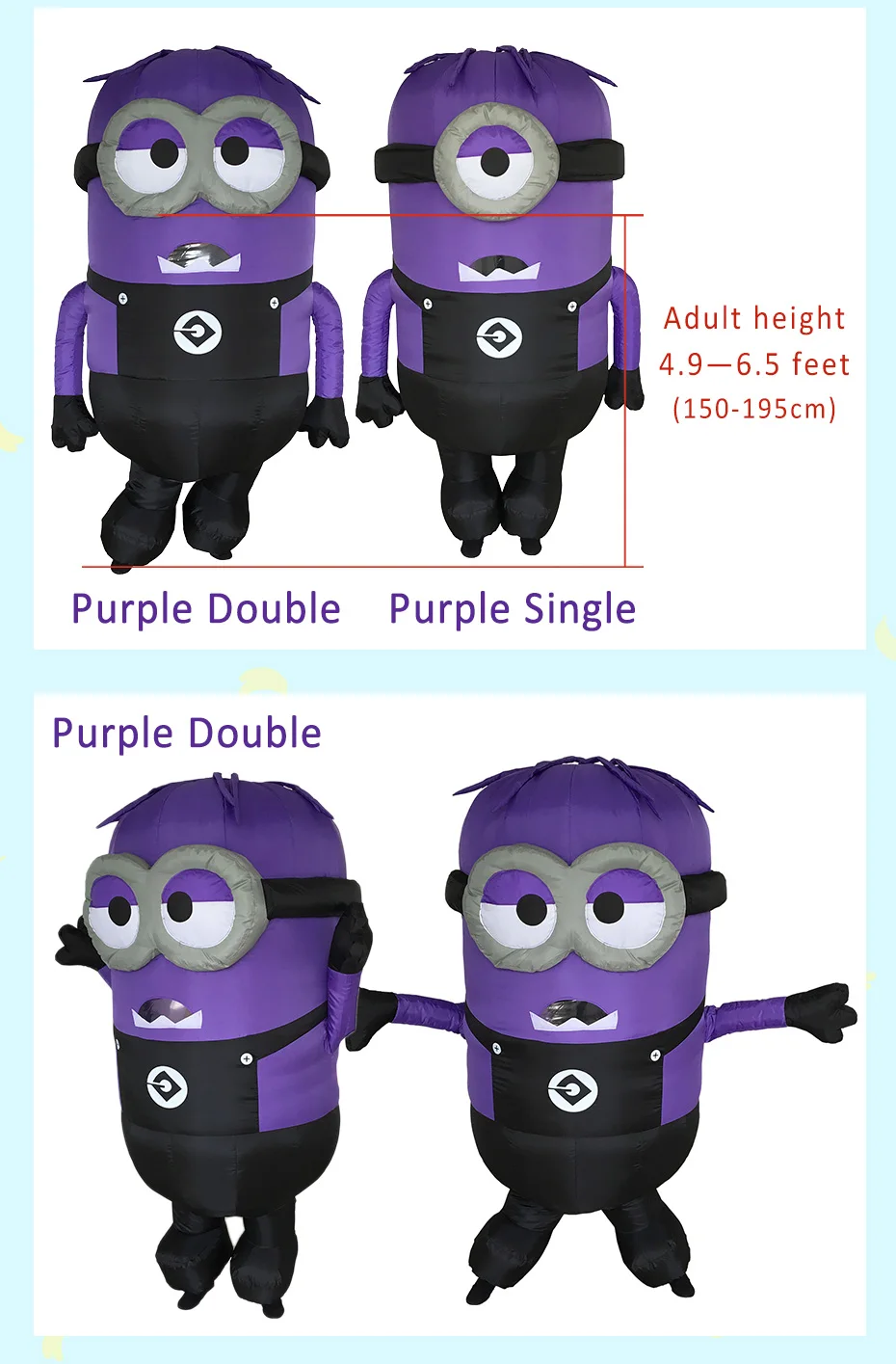 Men Women Inflatable Minion Costume Halloween Party Costumes Despicable Me Mascot Costume Minion Cosplay Clothing for Carnival