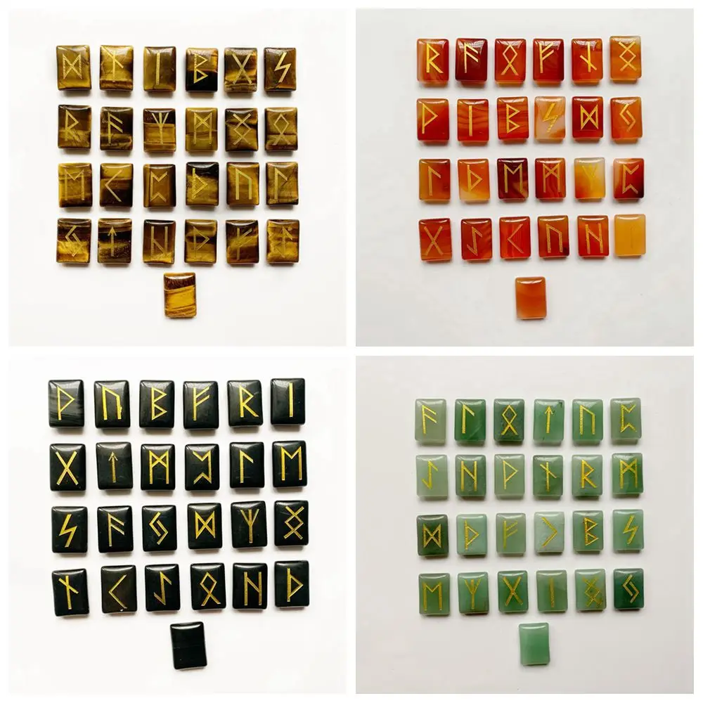Натуральный камень руны символ викингов нордика амулет набор Divination Carnelian
