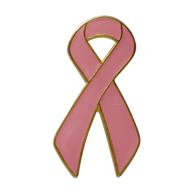 Пользовательские металлические розовые ленты нагрудные значки булавки-железная