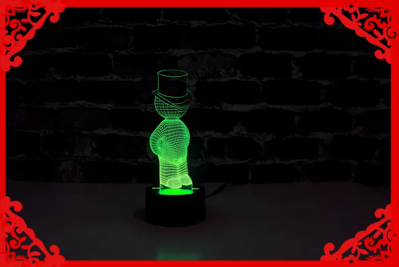 Крутой Джаз Форма Настольная лампа веселый свет 3d ночник 7 цветов для и украшения