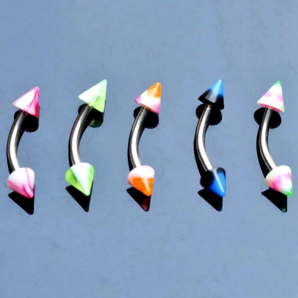 20 шт./лот смешанный акриловый барбель из нержавеющей стали изогнутый для языка