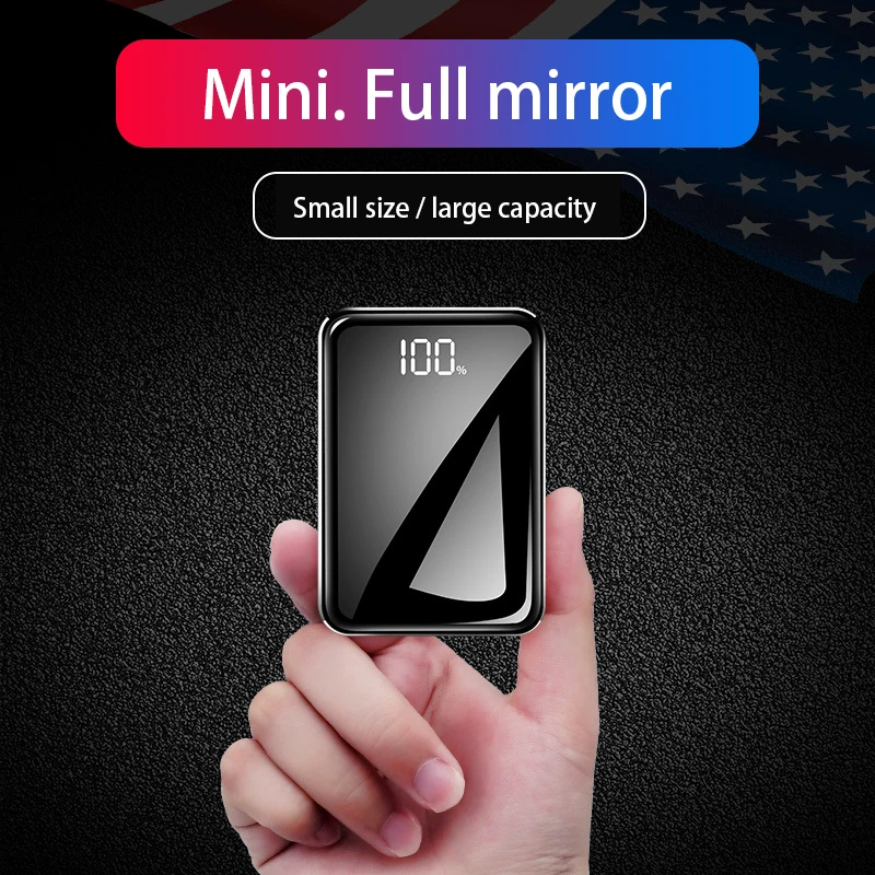 Mobile Phone Portable Charger Power Bank 20000mAh Mirror Screen Mini PowerBank External Battery For Smart Tablet Poverbank | Мобильные