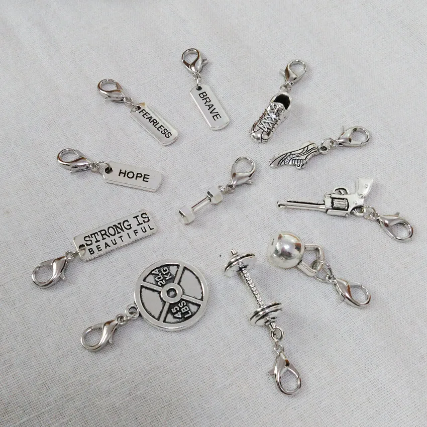 20 шт./лот винтажные античные серебряные ювелирные украшения для фитнеса