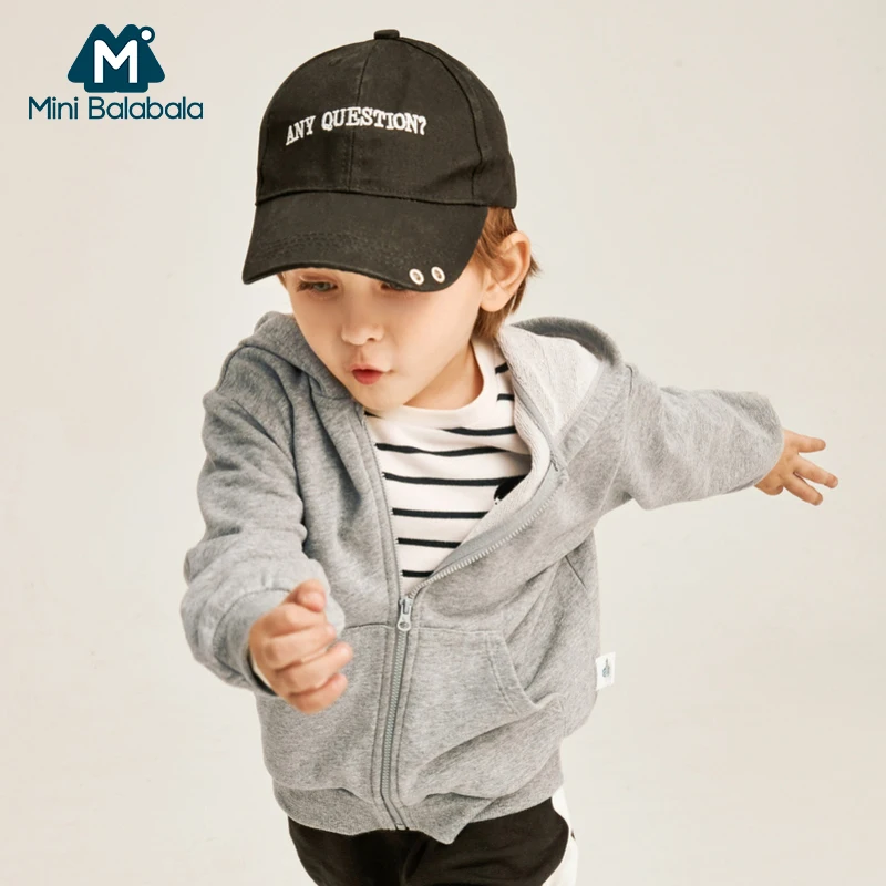 Повседневная куртка Mini balabalaBoys свободная хлопковая с капюшоном для маленьких