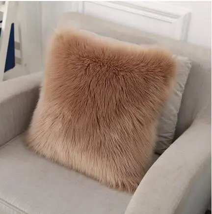 Мягкий Пушистый Плюшевый чехол для подушки декоративный теплый квадратный