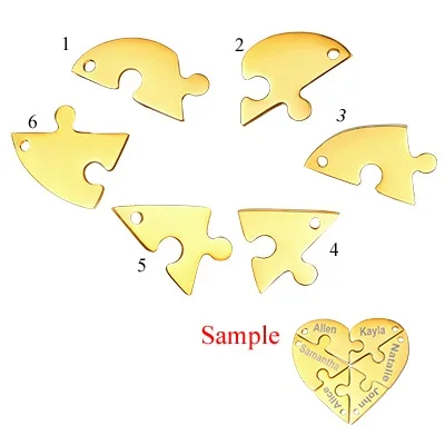 gold plated U7 ожерелье для 6 подвеска в виде разбитого сердца ожерелье s головоломка Колье персонализированные BFF ювелирные изделия колье дружба подарки на день рождения P1242 - Окраска металла: gold plated