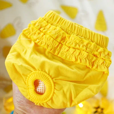 Yellow Хлопок цветок собака гигиенические брюки щенков маленькие животные девочка женщина домашнее животное кошка физиологические анти-притеснения менструальные шорты - Цвет: Yellow