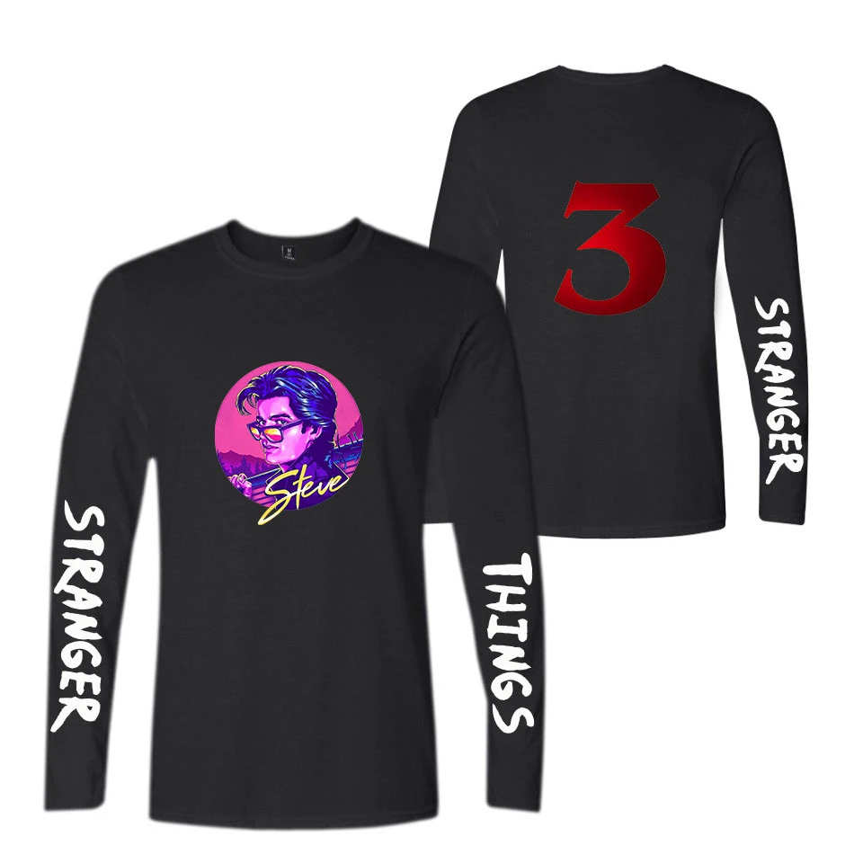 Новинка 2018 футболка с длинным рукавом очень странные дела модная популярная