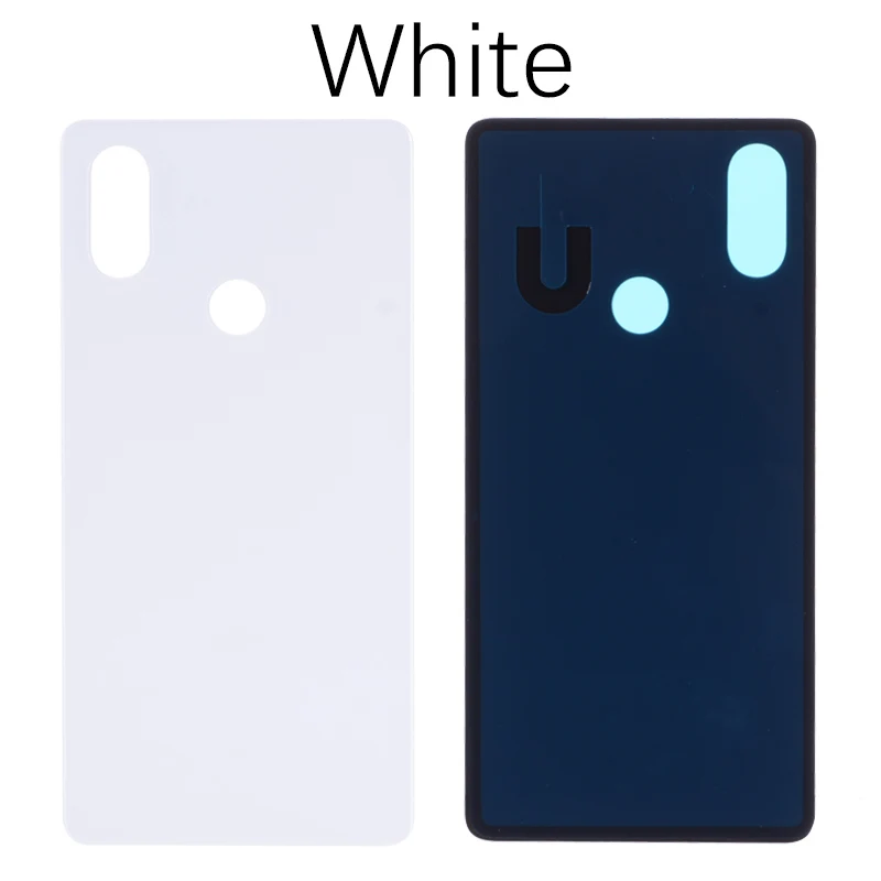 White Задняя крышка для Xiaomi mi 8 на батарею черный белый золотой - Цвет: White