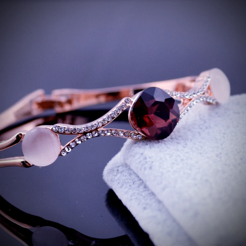 W071 женский браслет с опаловым кристаллом золотого и серебряного цвета ювелирные