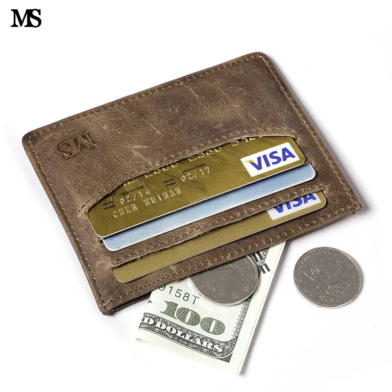 Мужской винтажный кожаный кошелек MS K837 деловой Повседневный держатель для