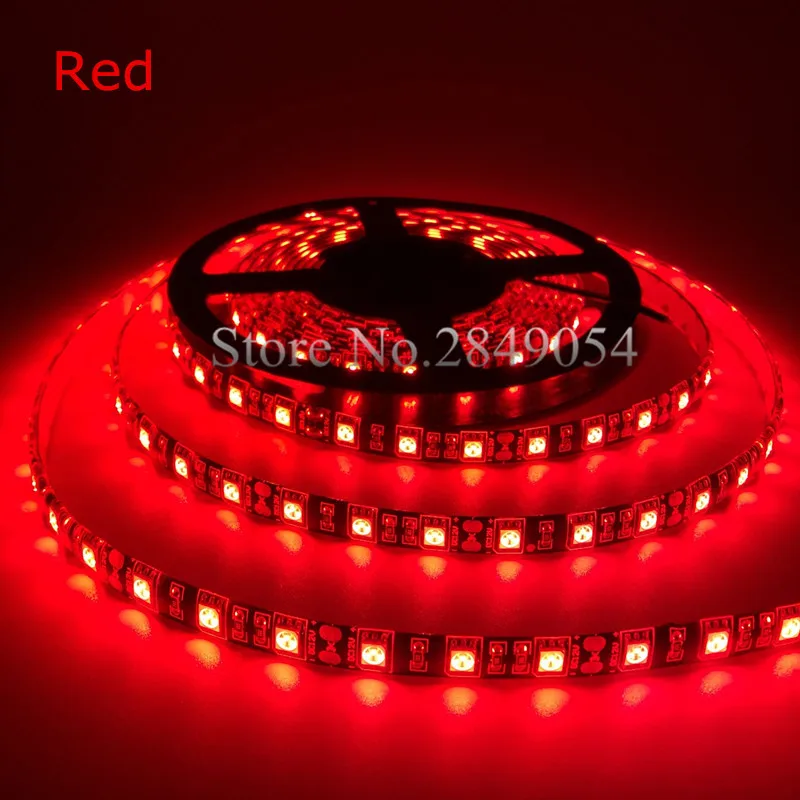 СВЕТОДИОДНЫЕ Полосы 5050 Черный ПЕЧАТНОЙ ПЛАТЫ DC12V Гибкий Свет 60 LED/м 5 м/лот RGB LED