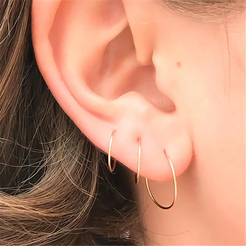

Gold FilledHoop Earrings 925 Silver Handmade Vintage Jewelry Brincos Boho Pendientes Oorbellen Earrings For Women