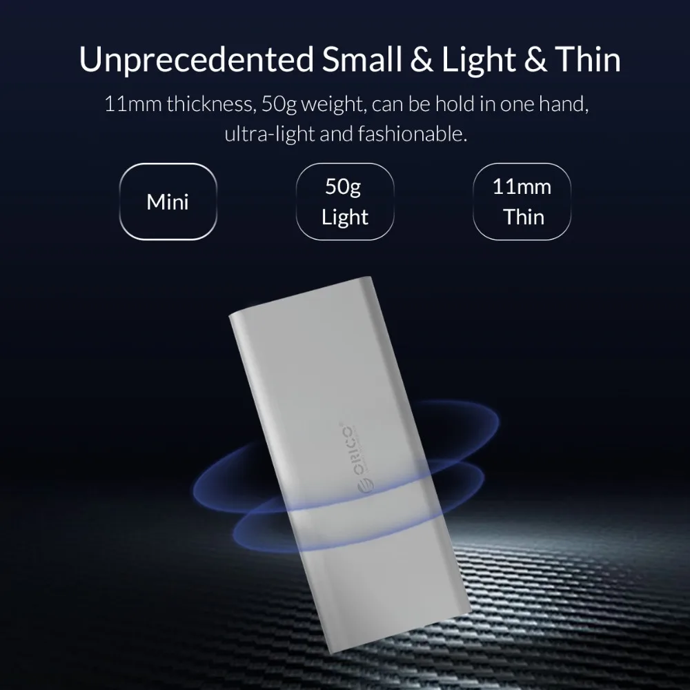 ORICO M.2 Портативный SSD жесткий диск Чехлы M.2 для Тип-C USB3.1 жесткого диска Алюминий корпус для 2230/2242/2260/2280 M.2 B-ключ 2 ТБ