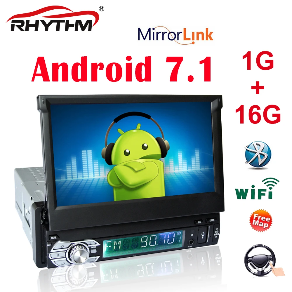 DHL 1 Din Android 7.1 Car Radio Stereo Universal 7&quot Capacitive HD Touch Screen For WIFI GPS Navigation Bluetooth Audio Player |